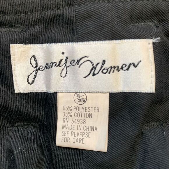 Vintage Jennifer Women Shorts Tailored High Waisted Black Pleated Deadstock Plus - Picture 7 of 8